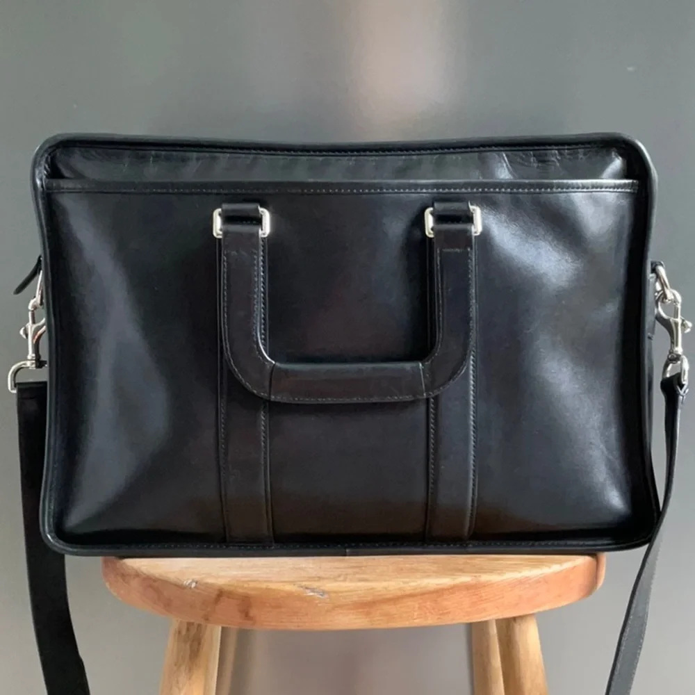 Coach Leather Briefcase Black